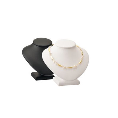 Jewellery presentation with jewellery busts in white and black
