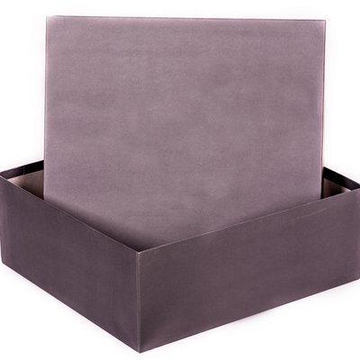 Grey cardboard box: for storing and selling fashion accessories