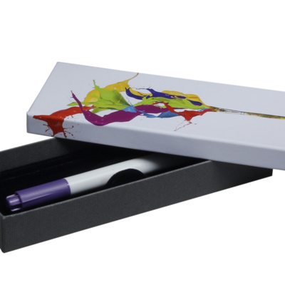 Caja de cartón con impresión digital para guardar lápices