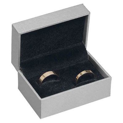 High quality wedding ring case in silver-grey