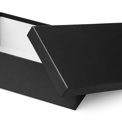 black packaging cardboard box
