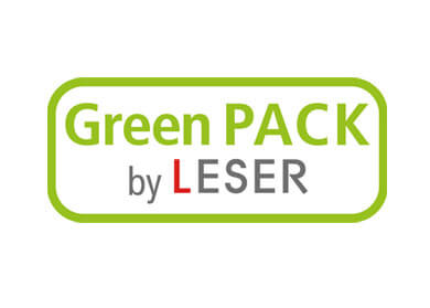Etiqueta para envases de joyería sostenibles de la empresa LESER