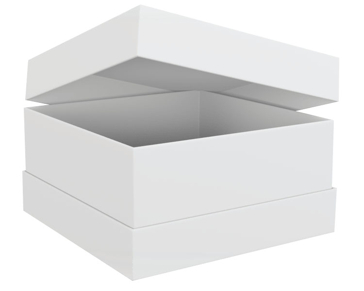 Boîte en carton avec couvercle et gorges