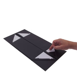 Remove the adhesive cover of the self-adhesive surfaces