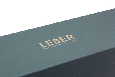 Wine box - gold embossing in LESER lettering