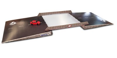 DRIFT RACER ® bridge or ramp made of printed corrugated board - produced by LESER GmbH