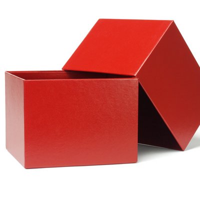 red cardboard packaging