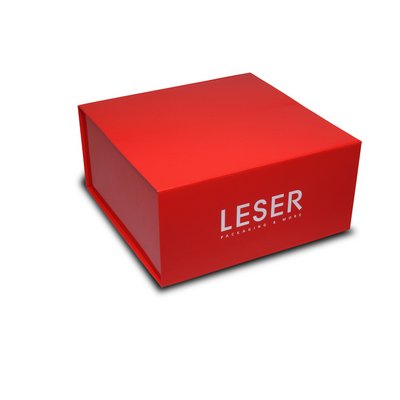Magnetic folding box Format 2 - 225x230x110 mm - red glossy