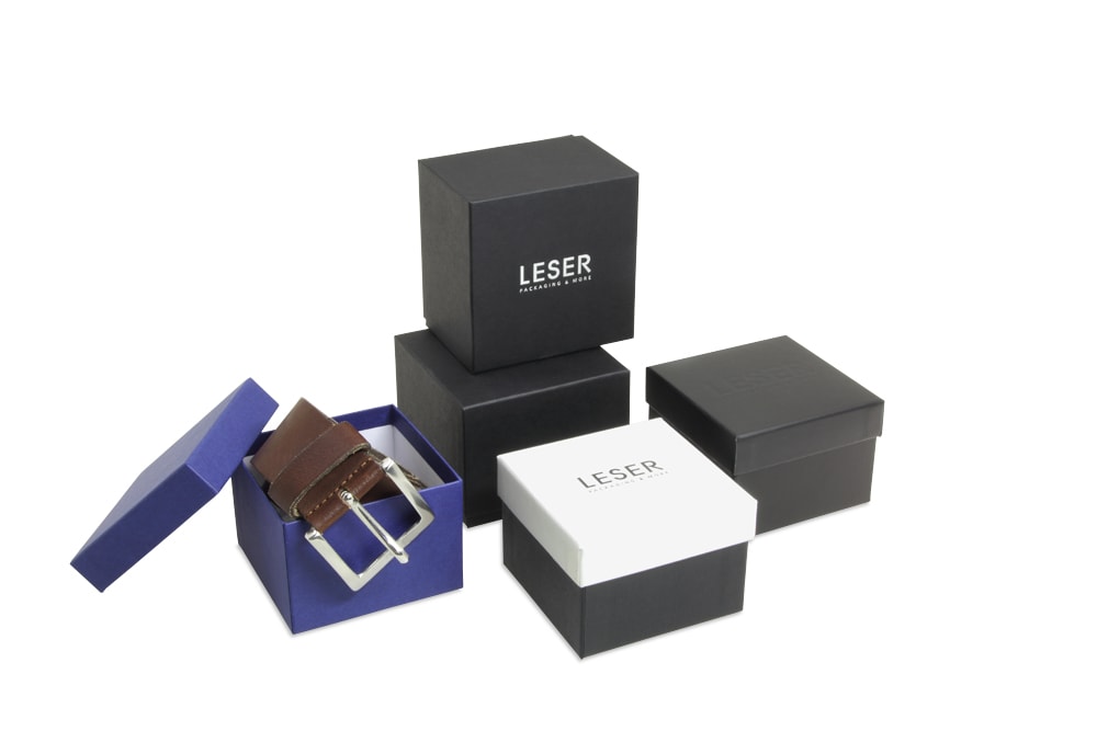 LESER Belt packaging | Boxes and packaging in small quantities for belts | liftoff boxes