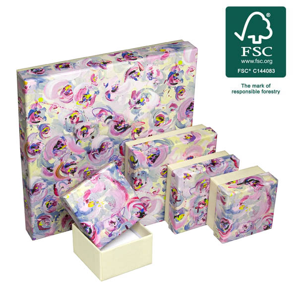 Boîtes à bijoux en carton durable avec motif floral