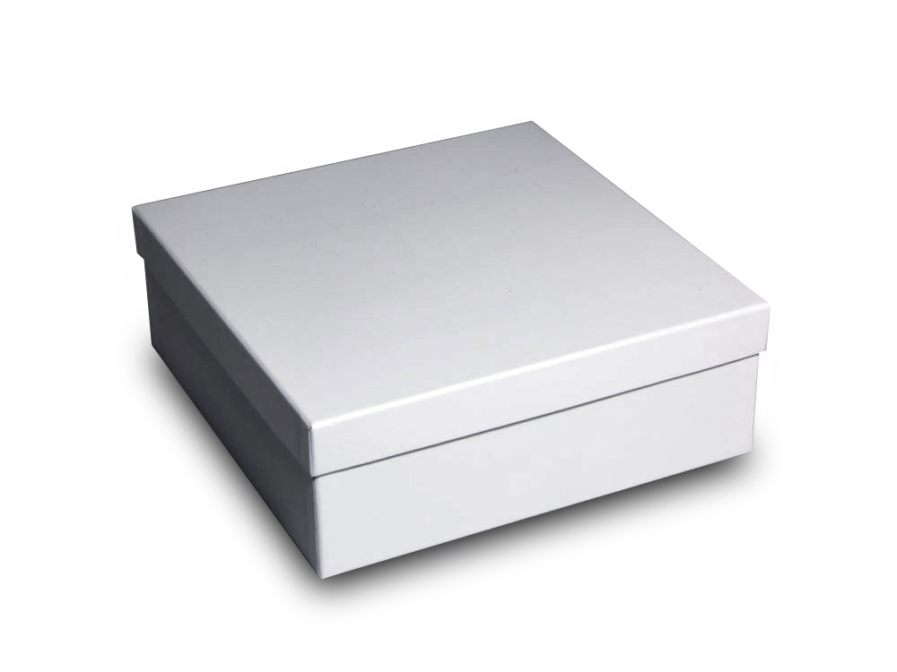 Startup-Verpackungen auch in Kleinmengen Geschenkbox quadratisch 180x180x65 mm weiss