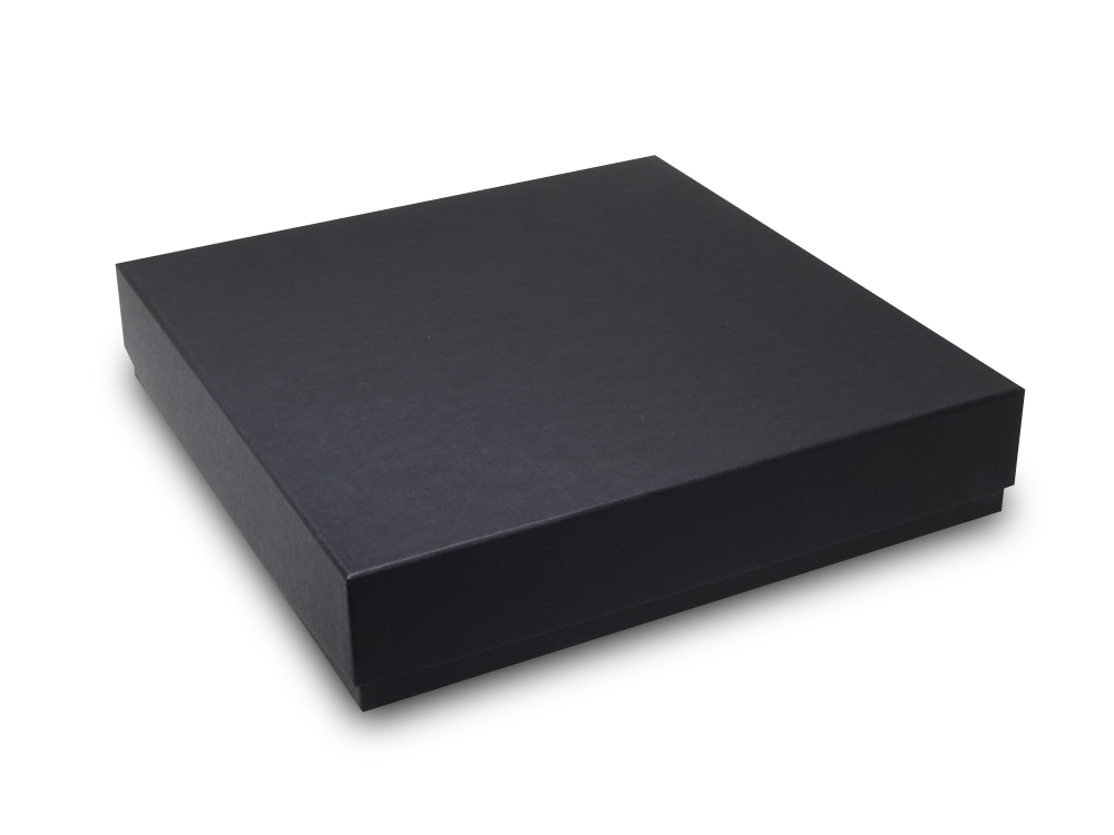 Startup-Verpackungen auch in Kleinmengen LP-Box 317x317x65 mm schwarz