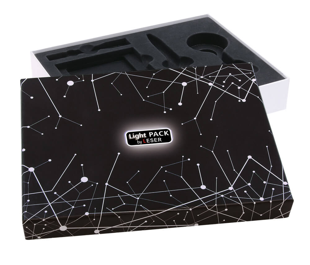 Emballage en carton avec logo illuminé - LightPack by LESER