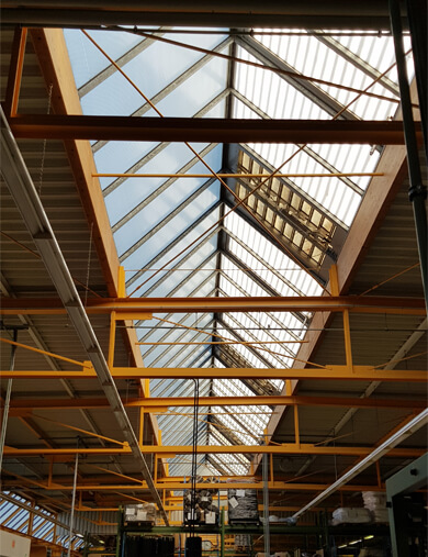 Lighting strips Environmental management Roof windows Sustainability area LESER