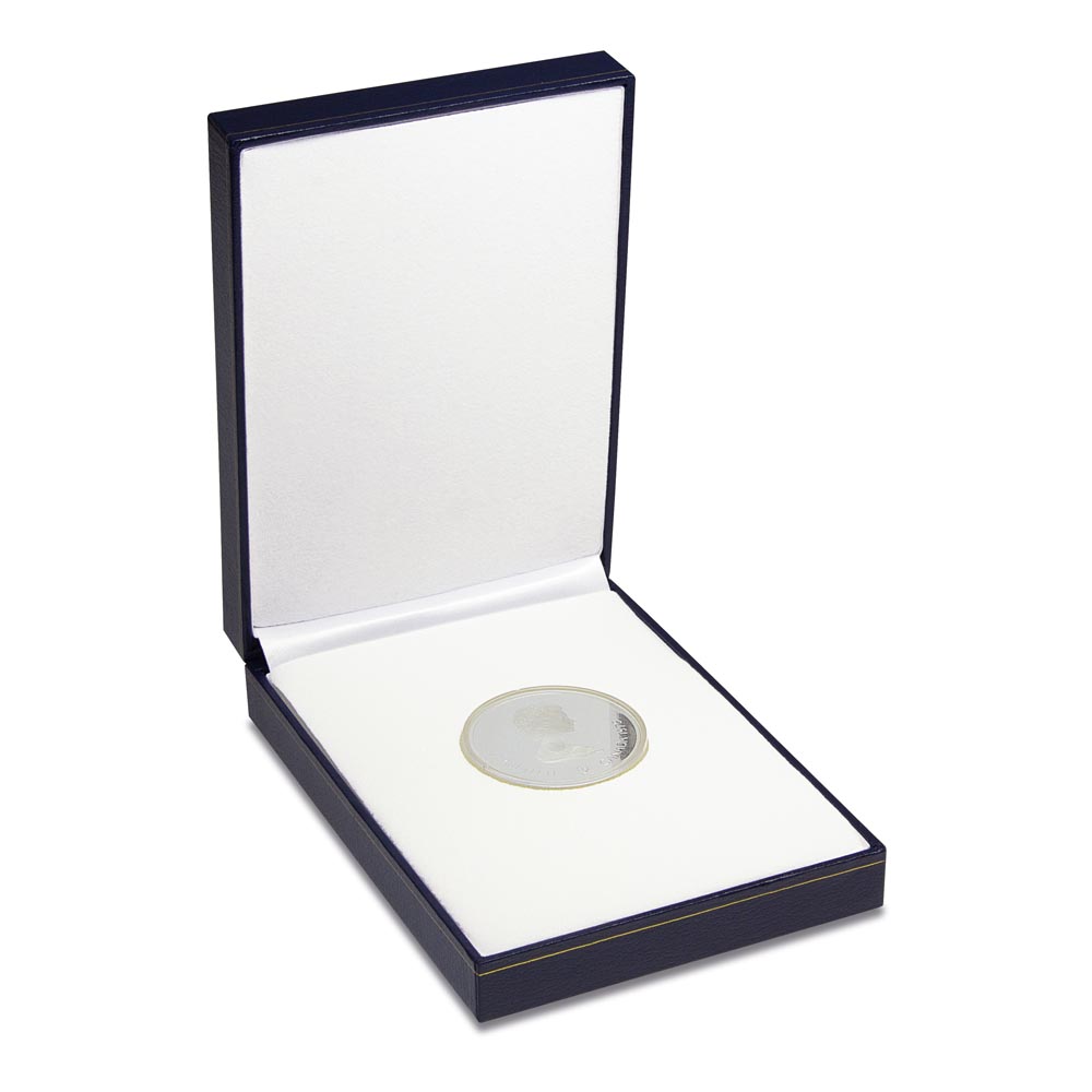 Noble and flat coin case with white inlay